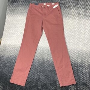 NWT GAP Essential Khaki Slim Fit Pants Mens 34x34 Salmon Red Stretch Chino NEW‎